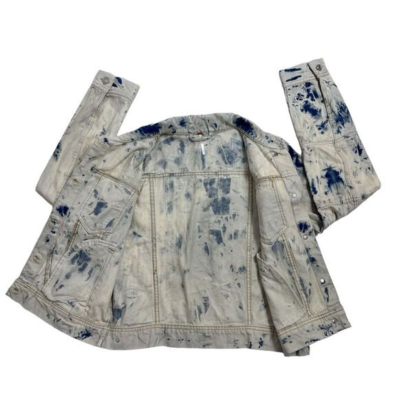 FREE PEOPLE Rumors Denim Jacket Size LARGE - Picture 11 of 16